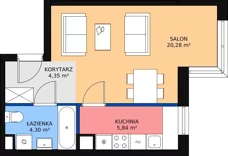 1 pokój, mieszkanie 34,81 m², piętro 3, oferta nr C-M59, Diamentowe Tarasy, Lublin, Wrotków, ul. Wolińskiego