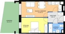 2 pokoje, mieszkanie 39,05 m², parter, oferta nr D-M09, Diamentowe Tarasy, Lublin, Wrotków, ul. Wolińskiego