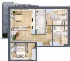4 pokoje, mieszkanie 63,55 m², piętro 1, oferta nr J8, Villa Stoki, Łódź, Widzew, ul. Beskidzka 109