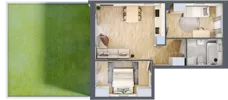 3 pokoje, mieszkanie 50,73 m², parter, oferta nr J3, Villa Stoki, Łódź, Widzew, ul. Beskidzka 109