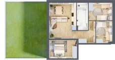 4 pokoje, mieszkanie 62,73 m², parter, oferta nr J7, Villa Stoki, Łódź, Widzew, ul. Beskidzka 109