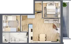 3 pokoje, mieszkanie 51,21 m², piętro 1, oferta nr N6, Villa Stoki, Łódź, Widzew, ul. Beskidzka 109