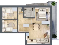4 pokoje, mieszkanie 54,25 m², piętro 1, oferta nr O2, Villa Stoki, Łódź, Widzew, ul. Beskidzka 109