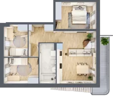 4 pokoje, mieszkanie 63,55 m², piętro 1, oferta nr O8, Villa Stoki, Łódź, Widzew, ul. Beskidzka 109