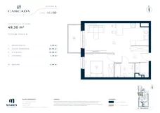 2 pokoje, mieszkanie 49,30 m², piętro 6, oferta nr A6.3.50, Cascada, Łódź, Bałuty, ul. Inflacka 120