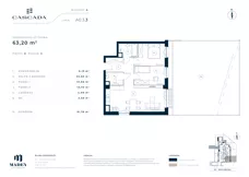 3 pokoje, mieszkanie 63,40 m², piętro 1, oferta nr A1.3.10, Cascada, Łódź, Bałuty, ul. Inflacka 120