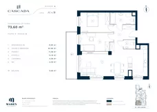3 pokoje, mieszkanie 73,60 m², piętro 1, oferta nr A1.4.11, Cascada, Łódź, Bałuty, ul. Inflacka 120