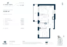 3 pokoje, mieszkanie 51,90 m², piętro 2, oferta nr A2.8.23, Cascada, Łódź, Bałuty, ul. Inflacka 120