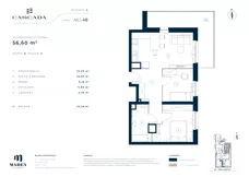 3 pokoje, mieszkanie 56,60 m², piętro 6, oferta nr A6.1.48, Cascada, Łódź, Bałuty, ul. Inflacka 120