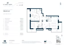 4 pokoje, mieszkanie 105,10 m², piętro 8, oferta nr A8.2.57, Cascada, Łódź, Bałuty, ul. Inflacka 120