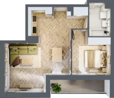 2 pokoje, mieszkanie 48,93 m², piętro 2, oferta nr A2.4, Piekarska Park, Łódź, Bałuty, ul. Piekarska 27/29