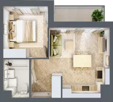2 pokoje, mieszkanie 34,81 m², piętro 7, oferta nr A7.6, Piekarska Park, Łódź, Bałuty, ul. Piekarska 27/29