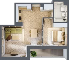 2 pokoje, mieszkanie 49,36 m², piętro 3, oferta nr A3.4, Piekarska Park, Łódź, Bałuty, ul. Piekarska 27/29
