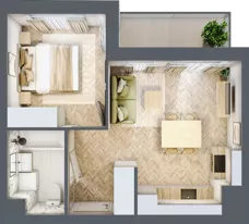 2 pokoje, mieszkanie 34,81 m², piętro 6, oferta nr A6.6, Piekarska Park, Łódź, Bałuty, ul. Piekarska 27/29