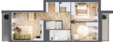 3 pokoje, mieszkanie 67,05 m², piętro 1, oferta nr A1.7, Piekarska Park, Łódź, Bałuty, ul. Piekarska 27/29