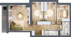 4 pokoje, mieszkanie 80,51 m², piętro 1, oferta nr A1.5, Piekarska Park, Łódź, Bałuty, ul. Piekarska 27/29