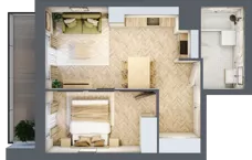 2 pokoje, mieszkanie 36,66 m², piętro 1, oferta nr B1.5, Piekarska Park, Łódź, Bałuty, ul. Piekarska 27/29