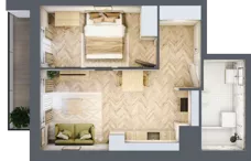 2 pokoje, mieszkanie 38,01 m², piętro 3, oferta nr B3.3, Piekarska Park, Łódź, Bałuty, ul. Piekarska 27/29