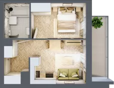 2 pokoje, mieszkanie 30,11 m², piętro 4, oferta nr B4.8, Piekarska Park, Łódź, Bałuty, ul. Piekarska 27/29