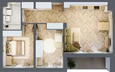 3 pokoje, mieszkanie 67,27 m², piętro 2, oferta nr B2.1, Piekarska Park, Łódź, Bałuty, ul. Piekarska 27/29