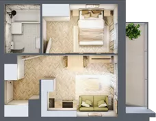 2 pokoje, mieszkanie 30,42 m², piętro 5, oferta nr B5.8, Piekarska Park, Łódź, Bałuty, ul. Piekarska 27/29