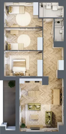 4 pokoje, mieszkanie 90,52 m², piętro 8, oferta nr 191, Nowy Czechów, Lublin, Czechów Południowy, ul. Kameralna 3