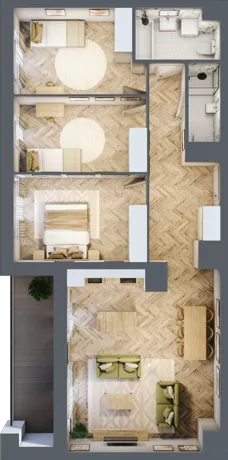 4 pokoje, mieszkanie 90,52 m², piętro 9, oferta nr 197, Nowy Czechów, Lublin, Czechów Południowy, ul. Kameralna 3
