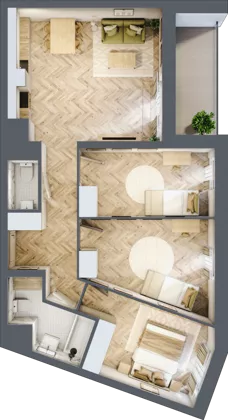 4 pokoje, mieszkanie 76,74 m², piętro 9, oferta nr 195, Nowy Czechów, Lublin, Czechów Południowy, ul. Kameralna 3