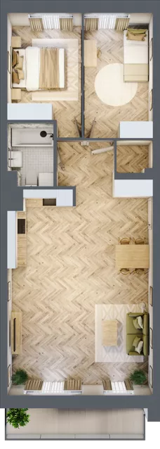 3 pokoje, mieszkanie 70,68 m², piętro 2, oferta nr 54, Nowy Czechów, Lublin, Czechów Południowy, ul. Kameralna 3