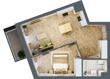 2 pokoje, mieszkanie 45,53 m², parter, oferta nr 113, Nowy Czechów, Lublin, Czechów Południowy, ul. Kameralna 3