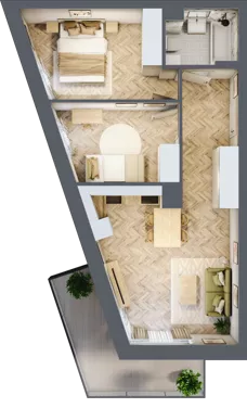 3 pokoje, mieszkanie 52,37 m², piętro 5, oferta nr 26, Nowy Czechów, Lublin, Czechów Południowy, ul. Kameralna 3