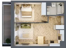 2 pokoje, mieszkanie 42,57 m², piętro 6, oferta nr 174, Nowy Czechów, Lublin, Czechów Południowy, ul. Kameralna 3