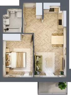 2 pokoje, mieszkanie 39,58 m², piętro 6, oferta nr 231, Nowy Czechów, Lublin, Czechów Południowy, ul. Kameralna 3
