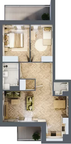 3 pokoje, mieszkanie 62,32 m², piętro 4, oferta nr 146, Nowy Czechów, Lublin, Czechów Południowy, ul. Kameralna 3