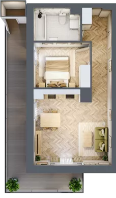 2 pokoje, mieszkanie 43,73 m², piętro 6, oferta nr 232, Nowy Czechów, Lublin, Czechów Południowy, ul. Kameralna 3