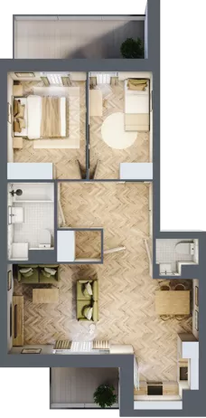 3 pokoje, mieszkanie 62,32 m², piętro 3, oferta nr 136, Nowy Czechów, Lublin, Czechów Południowy, ul. Kameralna 3