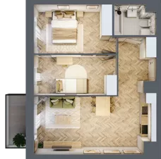 3 pokoje, mieszkanie 59,17 m², piętro 1, oferta nr 125, Nowy Czechów, Lublin, Czechów Południowy, ul. Kameralna 3