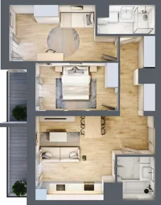 3 pokoje, mieszkanie 67,08 m², piętro 2, oferta nr 11/B7, Dzielnica Parkowa, Rzeszów, Słocina, ul. Ignacego Paderewskiego 47