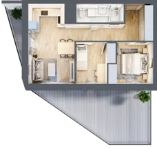 3 pokoje, mieszkanie 48,60 m², piętro 1, oferta nr 4/B7, Dzielnica Parkowa, Rzeszów, Słocina, ul. Ignacego Paderewskiego 47