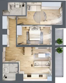 3 pokoje, mieszkanie 68,02 m², piętro 2, oferta nr 8/B7, Dzielnica Parkowa, Rzeszów, Słocina, ul. Ignacego Paderewskiego 47