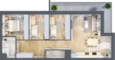 4 pokoje, mieszkanie 74,76 m², piętro 2, oferta nr 7/B7, Dzielnica Parkowa, Rzeszów, Słocina, ul. Ignacego Paderewskiego 47