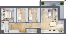4 pokoje, mieszkanie 74,76 m², piętro 3, oferta nr 13/B7, Dzielnica Parkowa, Rzeszów, Słocina, ul. Ignacego Paderewskiego 47