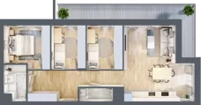 4 pokoje, mieszkanie 74,76 m², piętro 9, oferta nr 49/B7, Dzielnica Parkowa, Rzeszów, Słocina, ul. Ignacego Paderewskiego 47