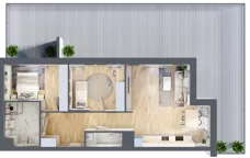 3 pokoje, mieszkanie 74,92 m², piętro 1, oferta nr 1/B7, Dzielnica Parkowa, Rzeszów, Słocina, ul. Ignacego Paderewskiego 47