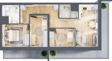 4 pokoje, mieszkanie 68,15 m², piętro 11, oferta nr 63/B7, Dzielnica Parkowa, Rzeszów, Słocina, ul. Ignacego Paderewskiego 47