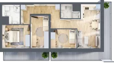 4 pokoje, mieszkanie 68,15 m², piętro 2, oferta nr 9/B7, Dzielnica Parkowa, Rzeszów, Słocina, ul. Ignacego Paderewskiego 47