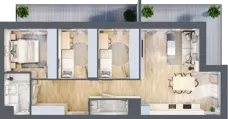 4 pokoje, mieszkanie 74,76 m², piętro 4, oferta nr 19/B7, Dzielnica Parkowa, Rzeszów, Słocina, ul. Ignacego Paderewskiego 47