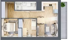 3 pokoje, mieszkanie 48,59 m², piętro 7, oferta nr 39/B8, Dzielnica Parkowa, Rzeszów, Słocina, ul. Ignacego Paderewskiego 47