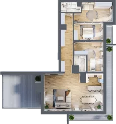 4 pokoje, mieszkanie 117,23 m², piętro 15, oferta nr 86/B8, Dzielnica Parkowa, Rzeszów, Słocina, ul. Ignacego Paderewskiego 47