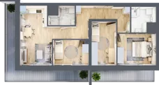 4 pokoje, mieszkanie 68,22 m², piętro 6, oferta nr 34/B8, Dzielnica Parkowa, Rzeszów, Słocina, ul. Ignacego Paderewskiego 47